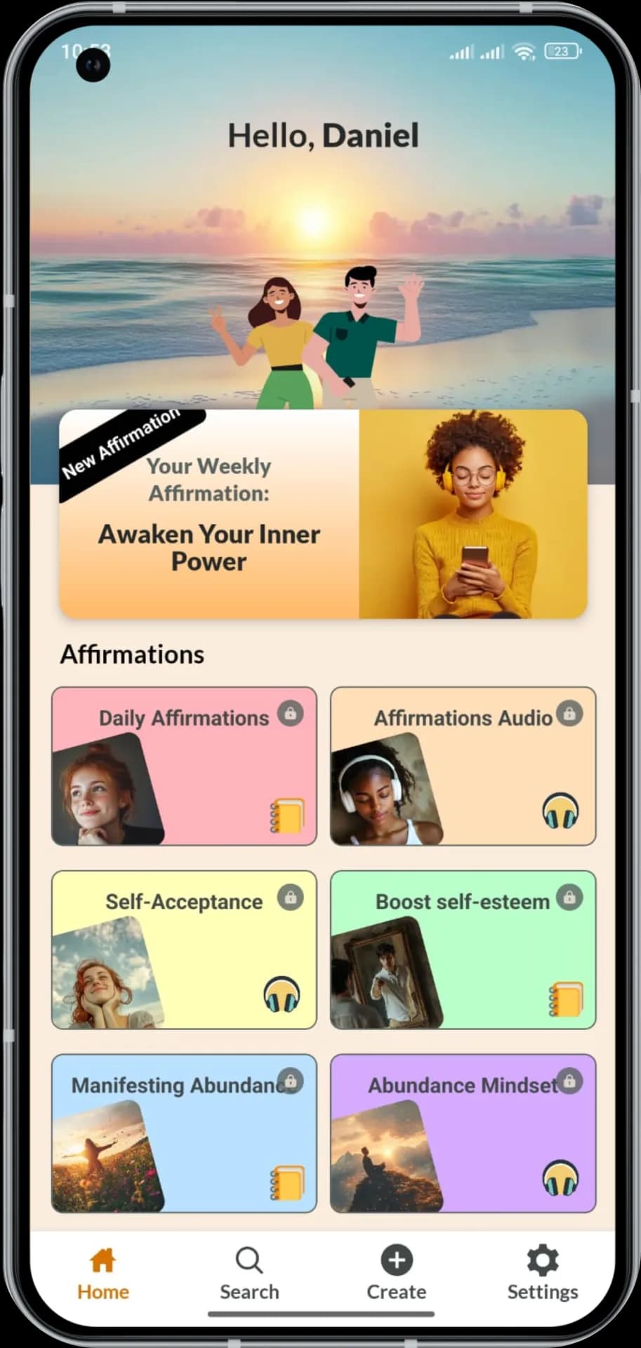 Positify App Interface